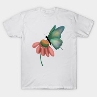 Butterfly on flower T-Shirt